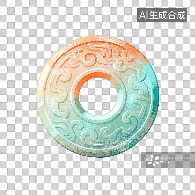 【AI数字艺术】玉璧插画图片素材