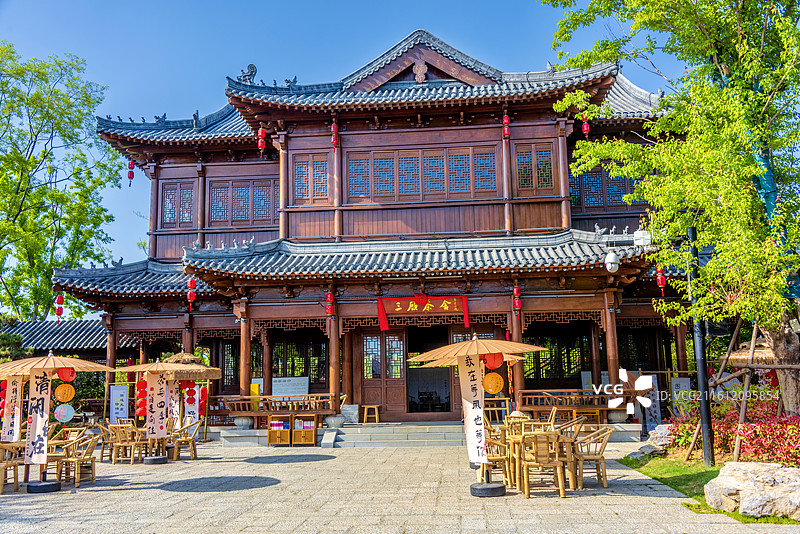 中国河南南阳卧龙岗景区园林风光图片素材