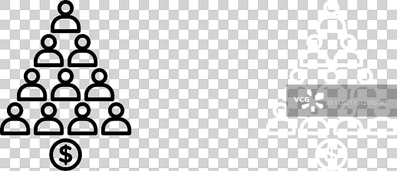 庞氏骗局图标集，白色背景图片素材