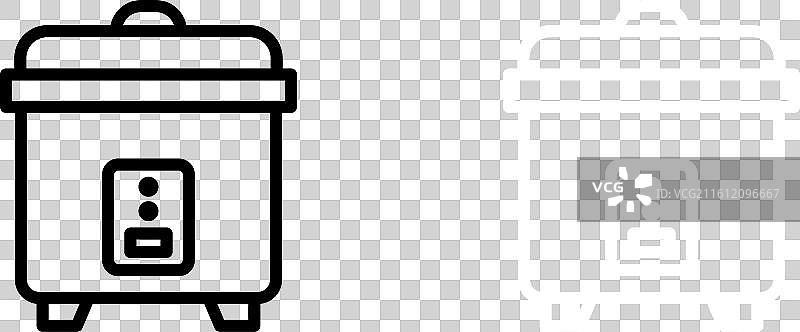 白色背景上的压力锅图标集图片素材