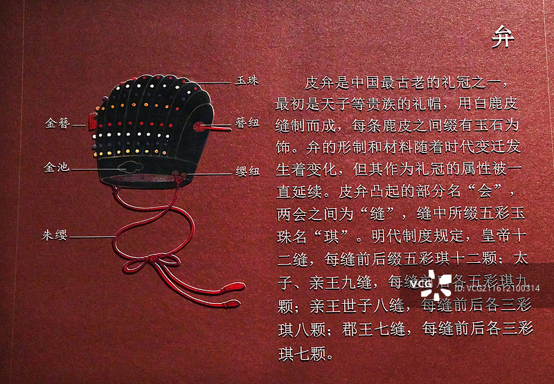 山东博物馆明代文物专题展览：鲁王之宝——明朱檀墓珍藏  皮弁图片素材