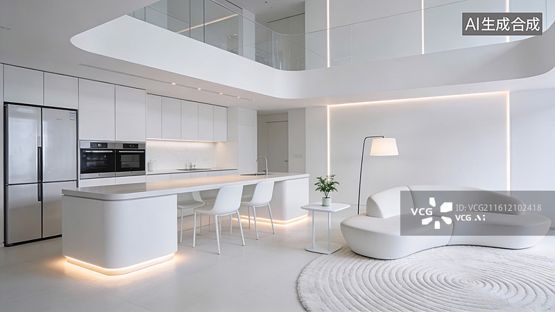 【AI数字艺术】简约客厅设计图片素材