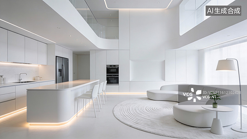 【AI数字艺术】简约客厅设计图片素材