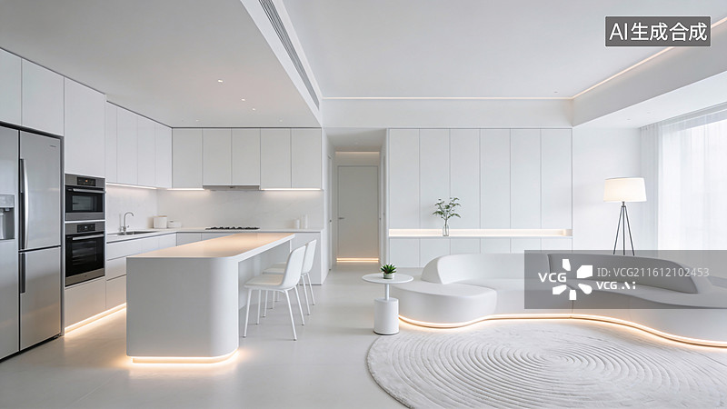 【AI数字艺术】简约客厅设计图片素材