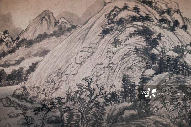 元 黄公望《富春山居图·剩山图》卷真迹 浙江博物馆藏山水画作图片素材