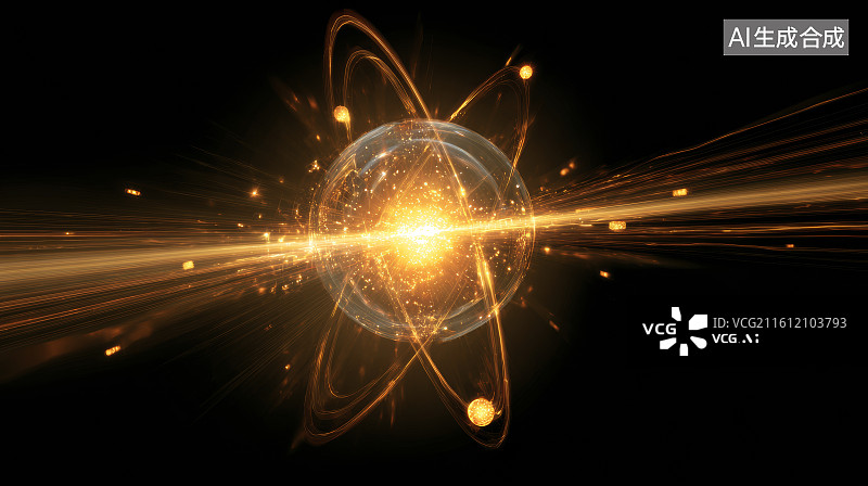 【AI数字艺术】宇宙能量核心爆发的金色恒星场景图片素材