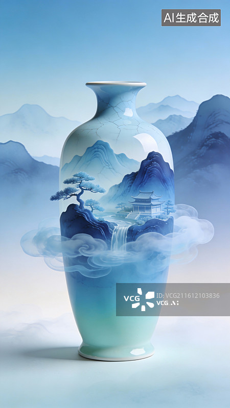 【AI数字艺术】青瓷设计背景图片素材