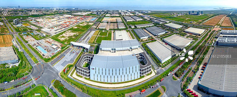 临港物贸园区十期物流仓库 洋山特殊综合保税区陆域2号门 临港自贸区洋山特保区海关图片素材