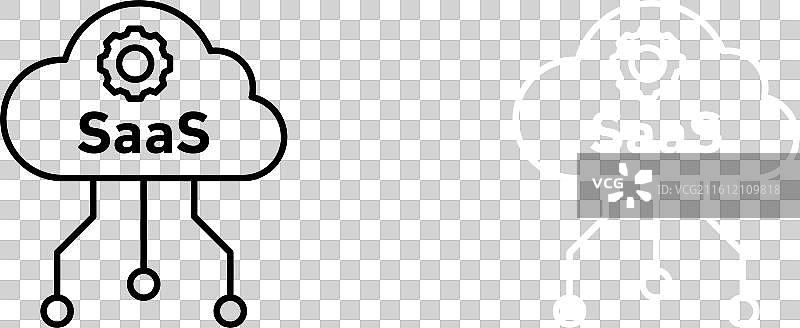 白色背景上的SaaS图标集图片素材