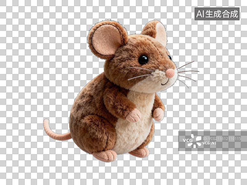 【AI数字艺术】3D渲染免抠图形元素毛绒玩具十二生肖老鼠图片素材