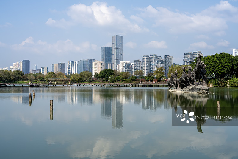 福州闽江公园现代建筑景观图片素材