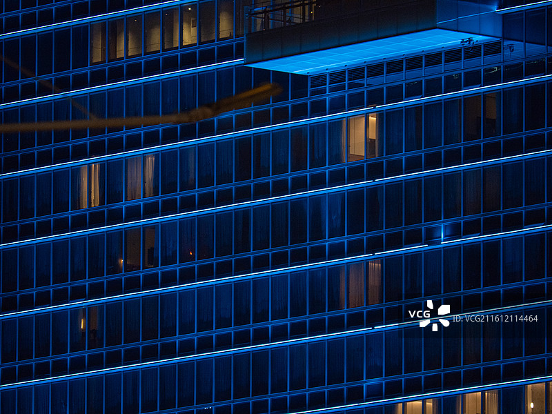 夜景，广州珠江新城CBD，建筑灯光，玻璃幕墙灯光图片素材