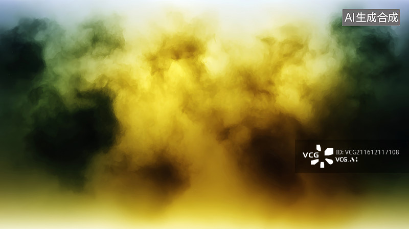 【AI数字艺术】黄绿烟雾弥漫的抽象背景图片素材
