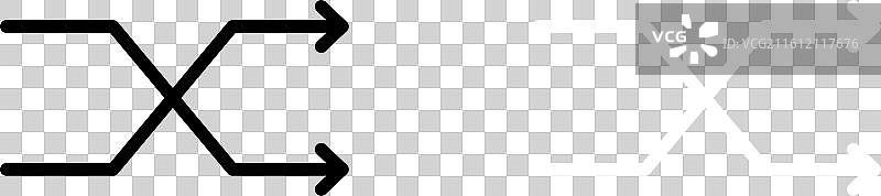 白色背景上的随机播放图标集图片素材