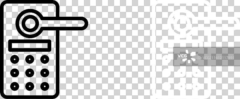 白色背景上的智能锁图标集图片素材