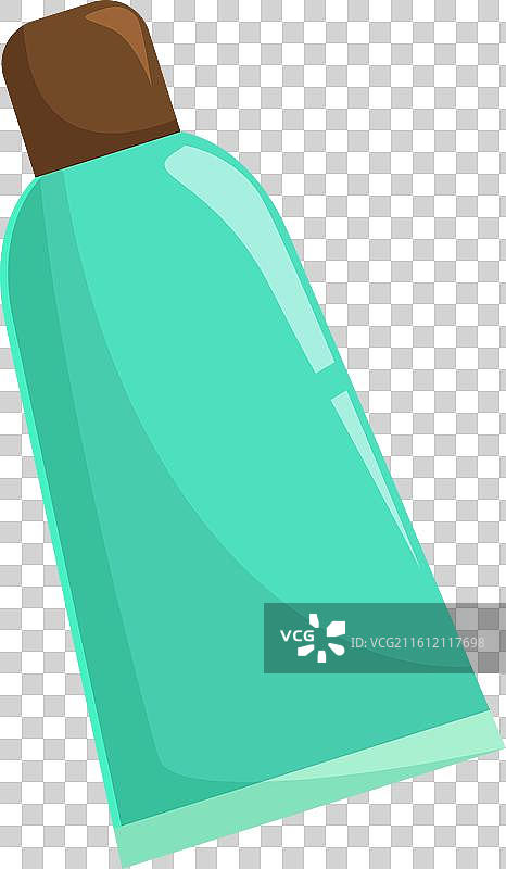 白底上躺着的绿色化妆品软管图片素材