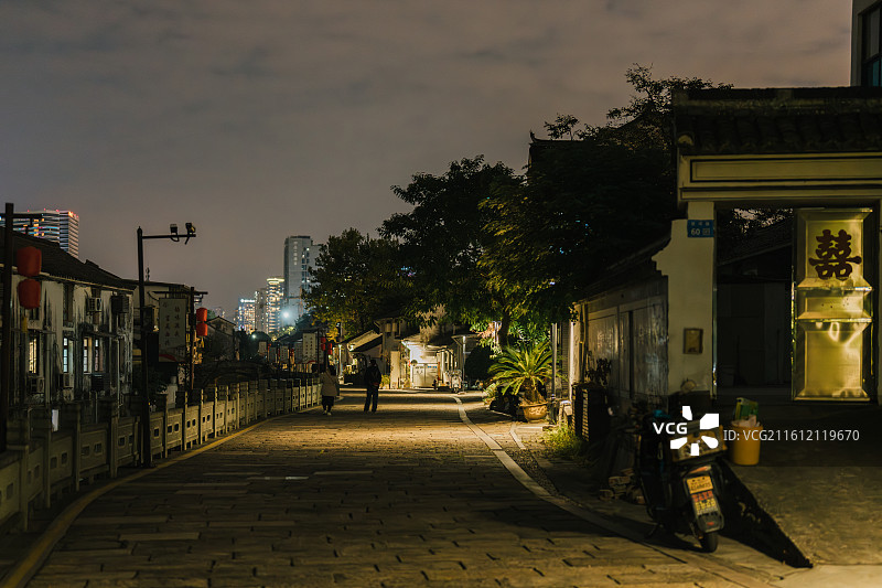 西兴古镇夜景图片素材