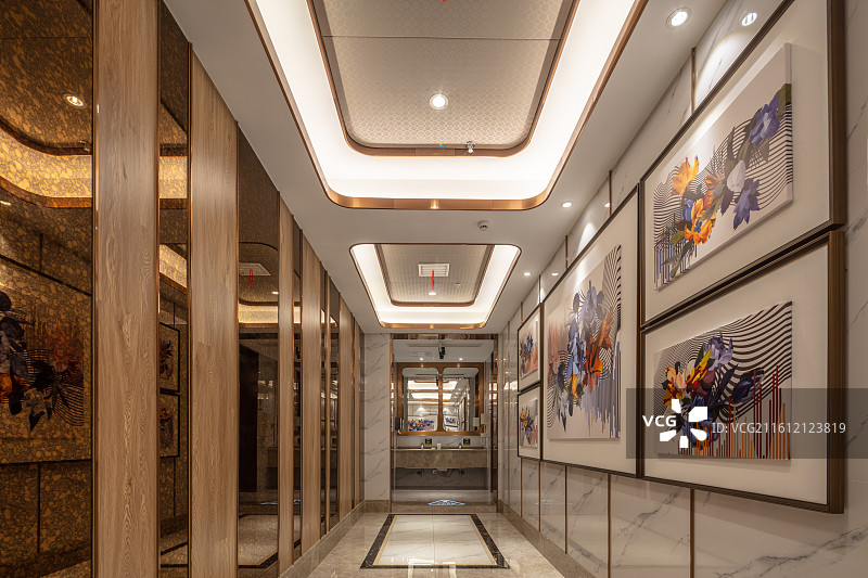 高端酒店公共空间走廊与大堂区域设计图片素材