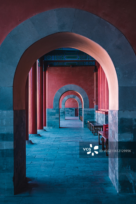 中式建筑拱门图片素材