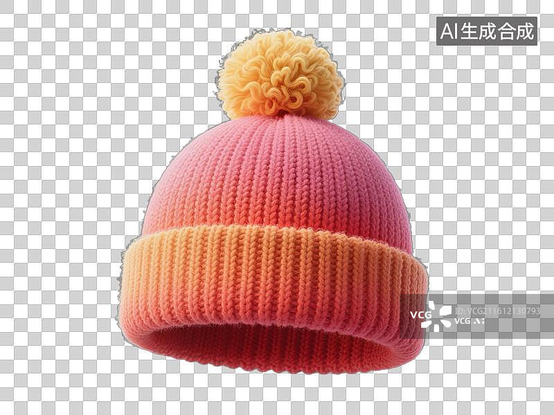 【AI数字艺术】3D渲染免抠图形元素冬季毛绒帽子图片素材