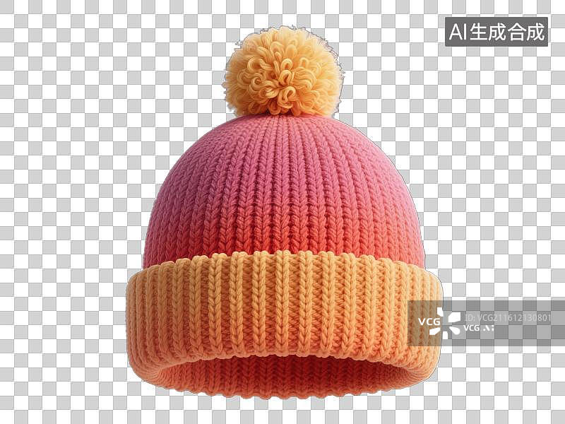 【AI数字艺术】3D渲染免抠图形元素冬季毛绒帽子图片素材