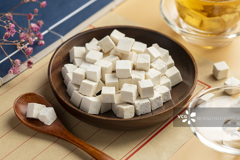 传统中药材茯苓特写图片素材