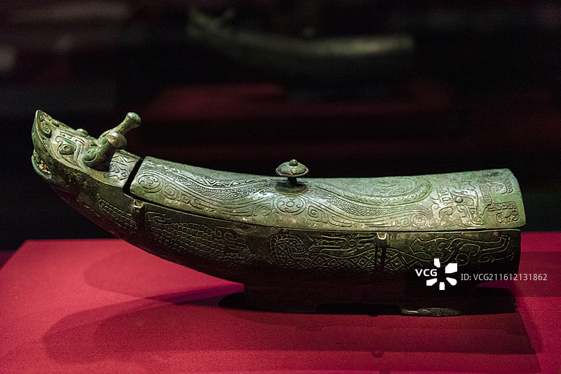 龙形觥 商朝 山西博物院藏 北京通州大运河博物馆“看见殷商”特展图片素材