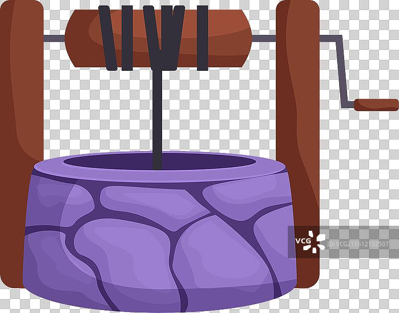 挂着木桶的石头许愿井图片素材