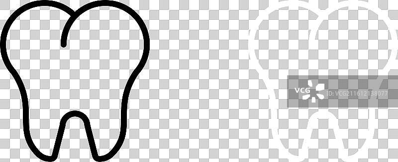 白色背景上的牙齿套装图片素材