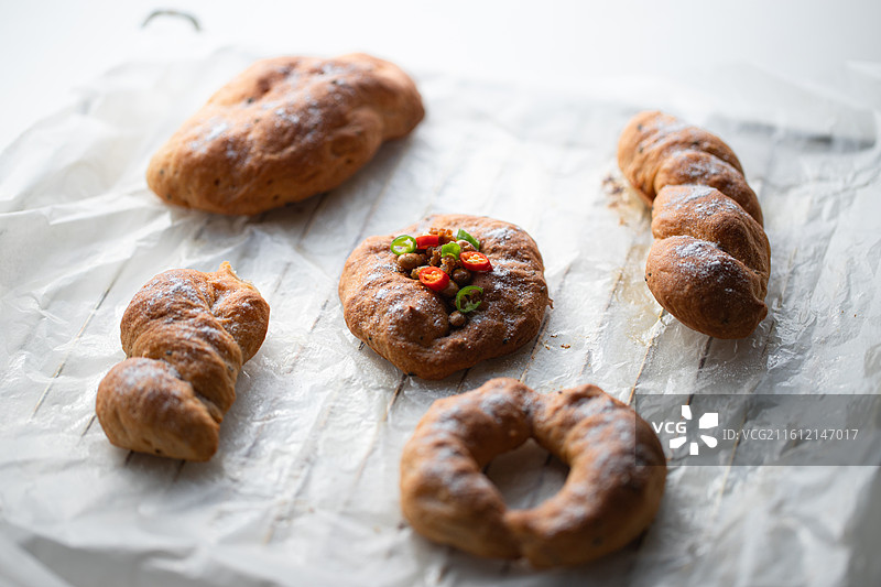 美味面包组合图片素材