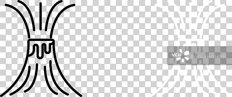 白色背景上的火山图标集图片素材