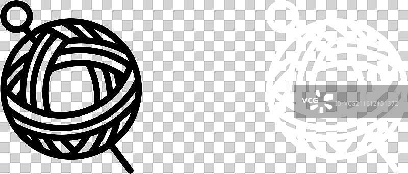 白色背景上的羊毛球图标集图片素材