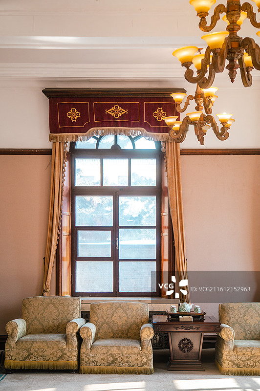 吉林长春伪满皇宫博物院勤民楼第一候见室图片素材