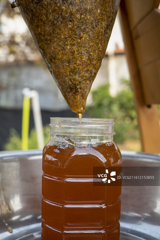 蜂蜜罐装过程画面图片素材