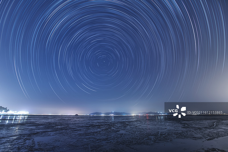 星空下的海滩图片素材