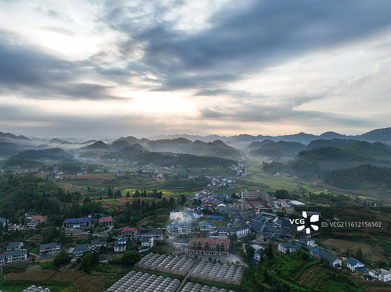 贵州省遵义市播州区枫香镇花茂村田园风光图片素材