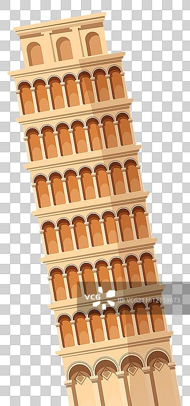 比萨斜塔是著名的意大利建筑图片素材