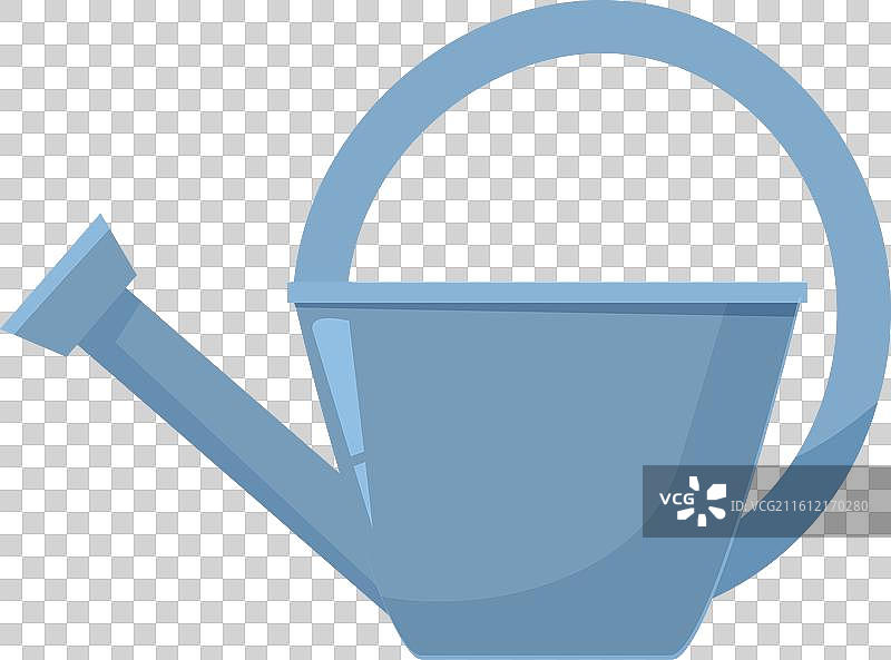 用于园艺和植物的蓝色金属洒水壶图片素材