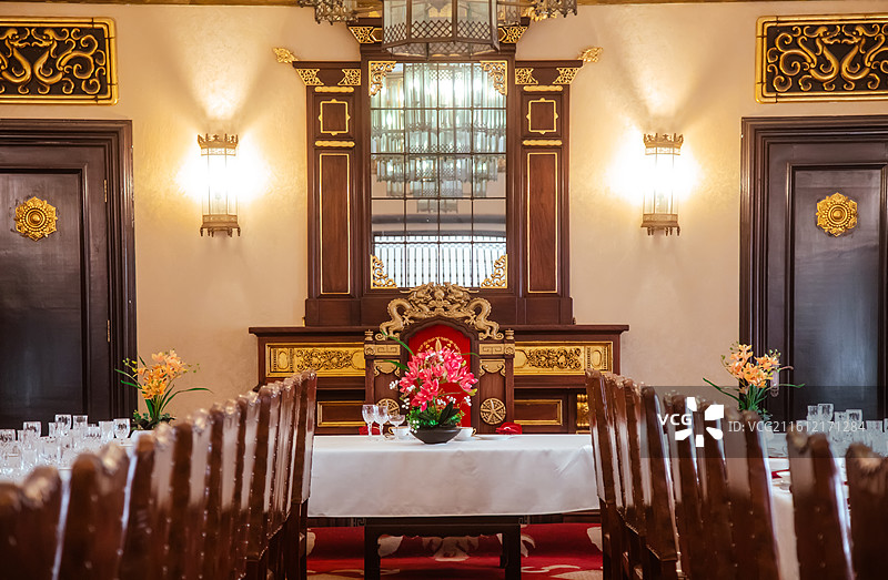 吉林长春伪满皇宫博物院勤民楼赐宴殿图片素材