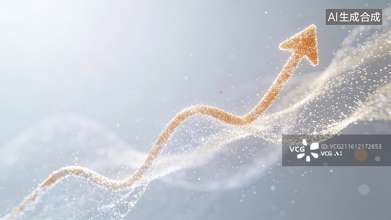 【AI数字艺术】抽象风格上升箭头图表图片素材