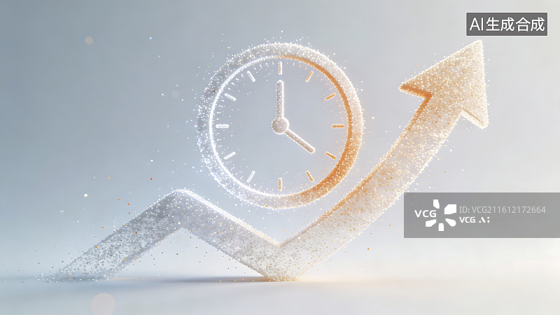 【AI数字艺术】时间效率与商业增长概念图片素材