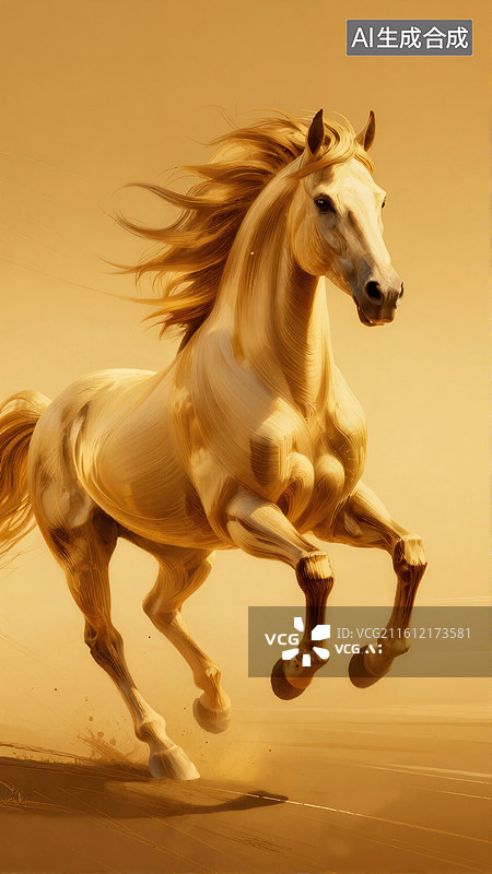 【AI数字艺术】奔腾骏马图片素材