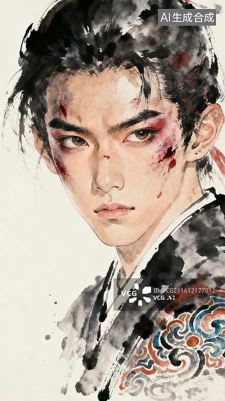 【AI数字艺术】古风武侠水墨壁纸图片素材