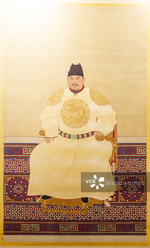 明太祖朱元璋正形像轴 南京博物院图片素材