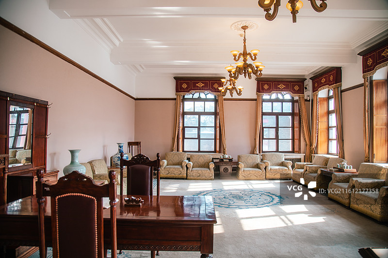 吉林长春伪满皇宫博物院勤民楼第一候见室图片素材