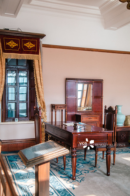 吉林长春伪满皇宫博物院勤民楼第一候见室图片素材