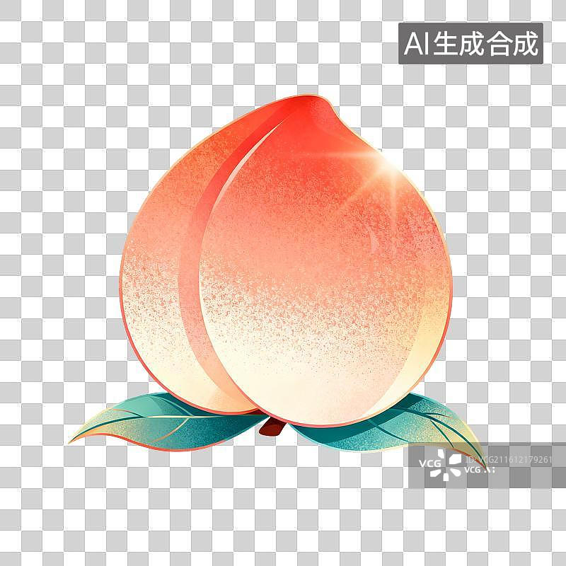 【AI数字艺术】桃子水果插画图片素材