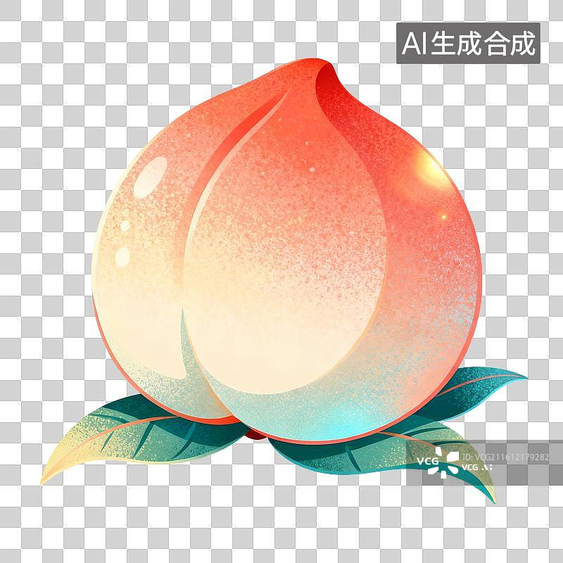 【AI数字艺术】桃子水果插画图片素材