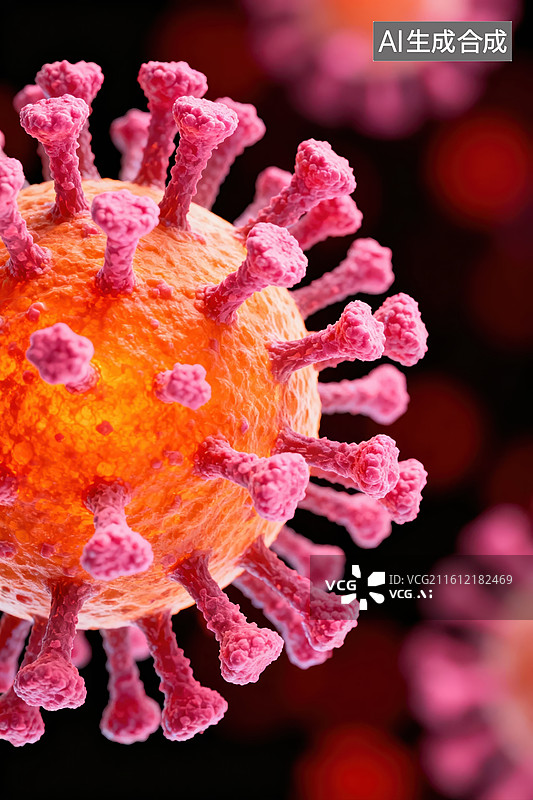 【AI数字艺术】病毒颗粒显微结构图片素材
