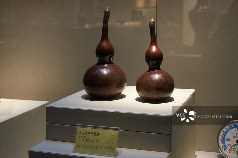 清代大漆葫芦摆件，漆器静物特写，华夏漆器博物馆，沈阳城市旅游景点，文物古董收藏艺术图片素材